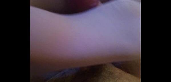  homemade footjob with white nylons